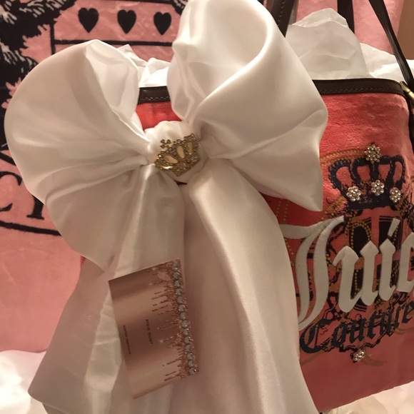 Rare 🦄peaches 🍑 n cream ☁️vintage velvet tote 💕 - Picture 8 of 11